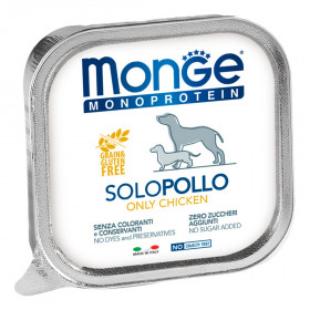 Влажный корм Monge Dog Monoprotein для собак, паштет из курицы, консервы 150 г