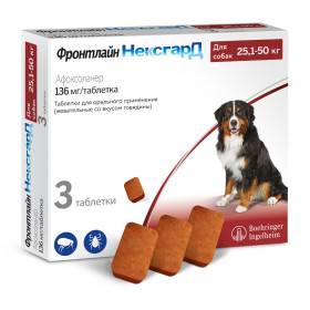 BI Фронтлайн НексгарД таблетки жевательные для собак 25-50 кг 136 мг
