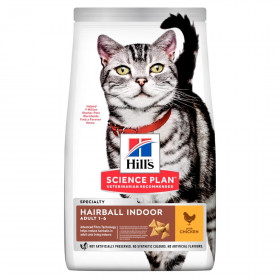 Hills Science Plan Hairball&Indoor сухой корм для домашних кошек, с курицей