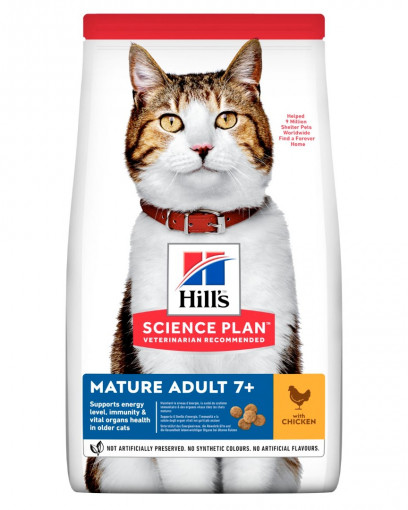 Hill's Science Plan сухой корм для кошек старше 7 лет, с курицей 