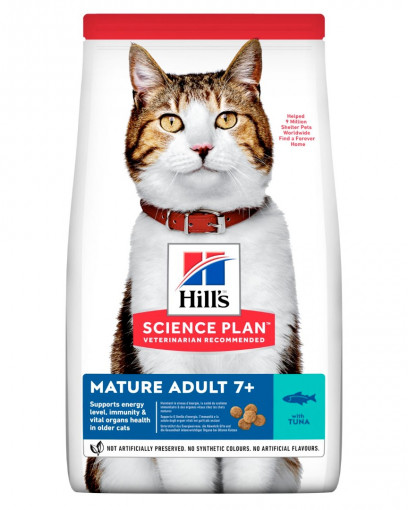 Hill's Science Plan сухой корм для кошек старше 7 лет, с тунцом