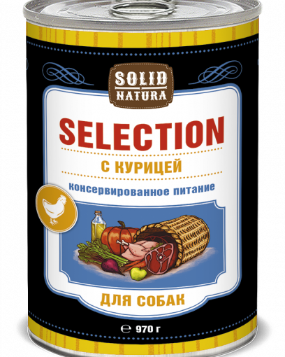 SOLID NATURA Selection консервированный корм для собак, с курицей, 970г