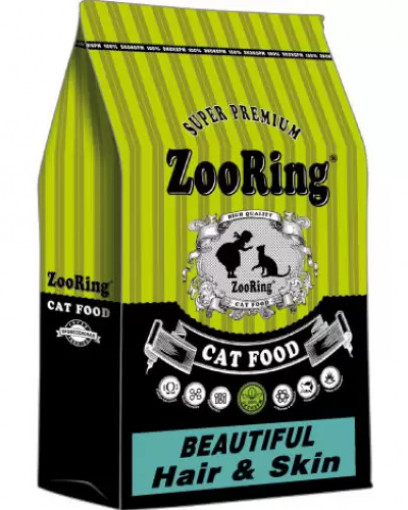 ZooRing Beautiful Hair&Skin сухой корм для кошек для красивой шерсти и кожи 1,5кг