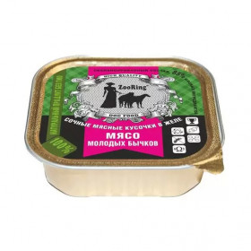 ZooRing консервированный корм для собак кусочки в желе Мясо молодых бычков 100 гр