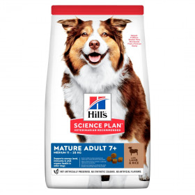 Hill's Science Plan сухой корм для собак средних пород старше 7 лет, с ягненком и рисом
