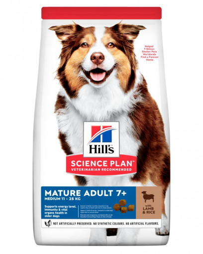 Hill's Science Plan сухой корм для собак средних пород старше 7 лет, с ягненком и рисом