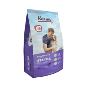 Karmy Starter сухой корм для щенков всех пород с момента отъема до 4-х месяцев, беременных и кормящих сук с индейкой