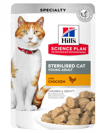 Hill's Science Plan пауч для стерилизованных кошек, с курицей в соусе, 85г