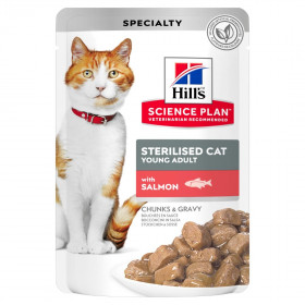 Hill's Science Plan пауч для стерилизованных кошек, с лососем в соусе, 85г