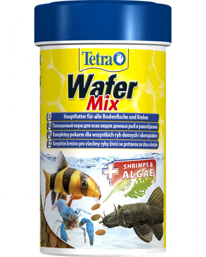 TETRA Wafer Mix Корм для травоядных, хищных и донных рыб с добавлением креветок