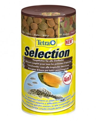 TETRA Selection 4в1: хлопья, чипсы, гранулы, вафер микс