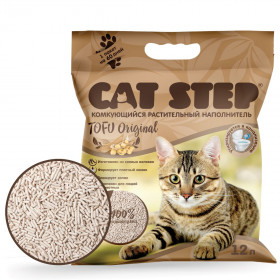 CAT STEP Tofu Original наполнитель растительный комкующийся, 12л