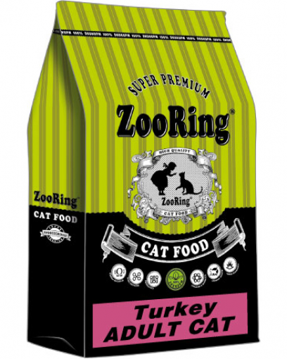 ZooRing Adult Cat сухой корм для кошек Индейка 1,5 кг