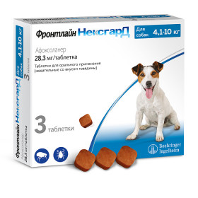 BI Фронтлайн НексгарД таблетки жевательные для собак 4-10 кг 28,3 мг