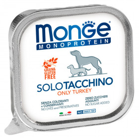 Влажный корм Monge Dog Monoprotein для собак, паштет из индейки, консервы 150 г