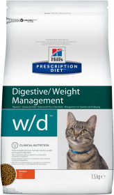 Hill's Prescription Diet W/D Digestive сухой корм для кошек, поддержании веса, и при сахарном диабете, с курицей