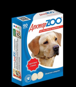 Доктор ZOO Мультивитаминное лакомство Здоровая собака, 90табл.