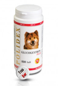 Polidex Кормовая добавка Глюкогекстрон плюс для собак, 500 табл.