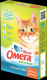 ОМЕГА NEO+ Мультивитаминное лакомство для кошек с морскими водорослями, 90 табл.