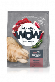 ALPHAPET WOW SUPERPREMIUM Сухой корм с говядиной и сердцем для взрослых собак крупных пород